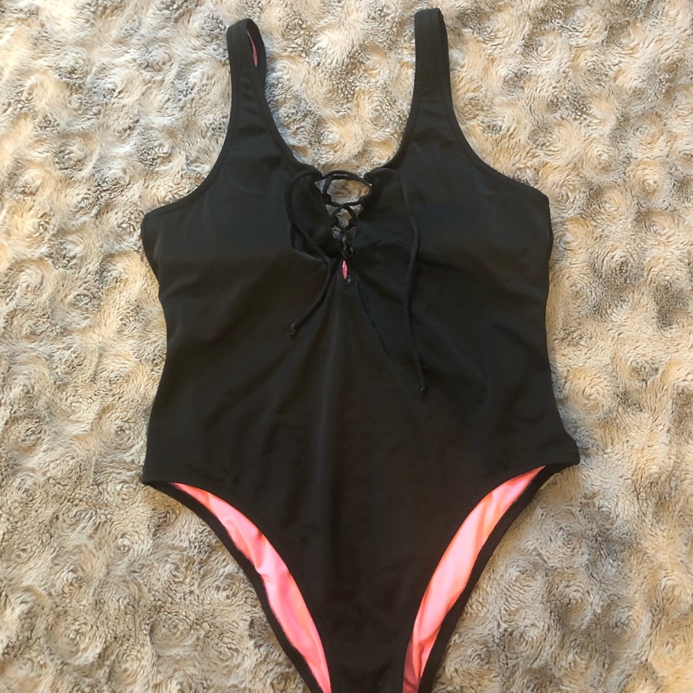 PINK Lace Up One Piece